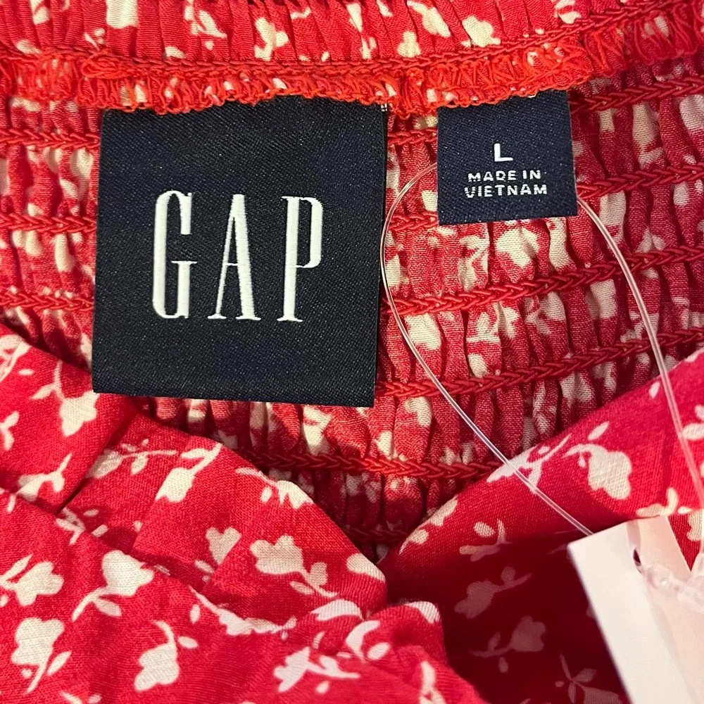 🆕 - GAP Crepe Sweetheart Red Floral Print Maxi Dress. Size: Large - Picture 8 of 9